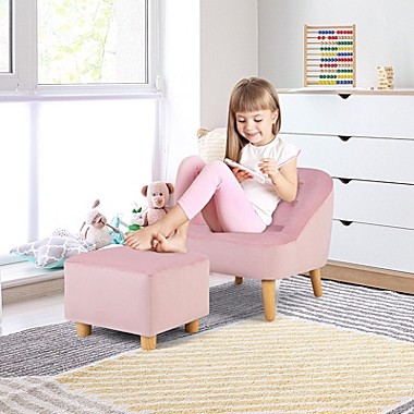 Costway 2-Piece Kids Single Sofa and Stool Set. View a larger version of this product image.