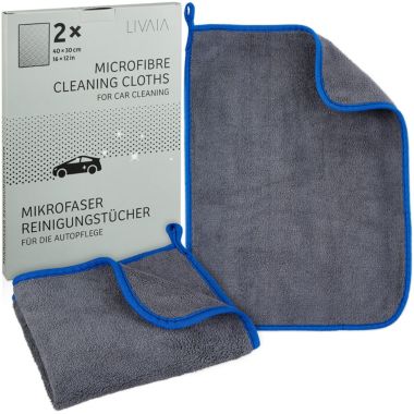 LIVAIA Microfiber Cleaning Cloth 2 Microfiber Cleaning Cloths For Cars Car Wash. View a larger version of this product image.