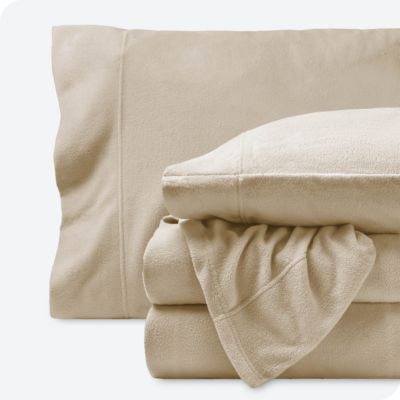 Bare Home Fleece Sheet Set - Plush Polar Fleece, Pill-Resistant Bed Sheets - All Season Warmth, Breathable & Hypoallergenic (Sand, Queen)