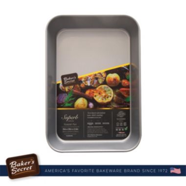 Baker's Secret Roasting Pan Steel 16"x11", Double Layers Non-stick Coating, Aluminized Steel, Dark Gray, Superb Collection. View a larger version of this product image.