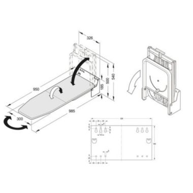 Kitcheniva Wall Mounted 180 Degree Swivel Style Folding Ironing Board. View a larger version of this product image.