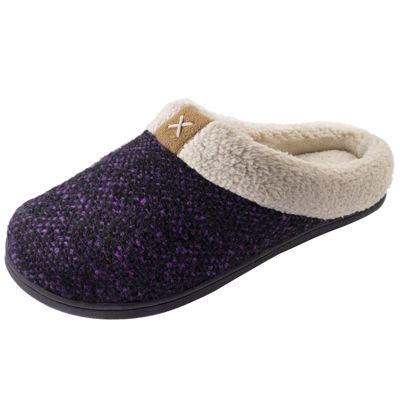 RockDove Women&#39;s Bouclé Knit Sherpa Lined Slipper