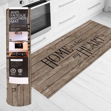 J&V TEXTILES 20"x55" Oversized Cushioned Anti-Fatigue Kitchen Runner Mat (Home Heartwood). View a larger version of this product image.