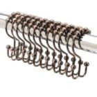Alternate image 0 for 2lbDepot Shower Curtain Rings Hooks - Bronze Finish - Premium 18/8 Stainless Steel - Oil Rubbed Double Hooks with Easy Glide Rollers - Six Finishes Available - Set of 12 for Shower Rod