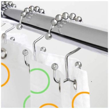 2lbDepot Shower Curtain Rings Hooks - Bronze Finish - Premium 18/8 Stainless Steel - Oil Rubbed Double Hooks with Easy Glide Rollers - Six Finishes Available - Set of 12 for Shower Rod. View a larger version of this product image.