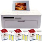 Alternate image 0 for Canon Selphy CP1000 Compact Photo Printer White + 3pcs Canon KP-108IN Selphy Color Ink 4x6 Paper Set 3115B001