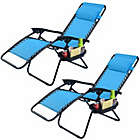Alternate image 2 for Costway 2 pcs Folding Lounge Chair with Zero Gravity