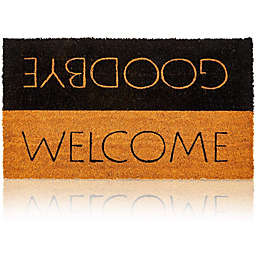 Juvale Welcome, Goodbye Natural Coir Nonslip Door Mat (17 x 30 Inches)