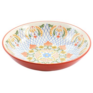 Laurie Gates California Designs Tierra 10.5 Inch Hand Painted Stoneware Pasta Bowl in Red. View a larger version of this product image.
