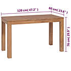 Alternate image 3 for vidaXL Dining Table Solid Teak Wood with Natural Finish 47.2"x23.6"x29.9"