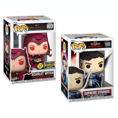 Funko Pop! Bobble-Head 2 Pack - Scarlet Witch (Glows in the Dark) and  Supreme Strange #823 #1005