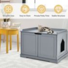 Alternate image 3 for Hooya Cat Litter Box Enclosure with Double Doors for Large Cat and Kitty (Grey)