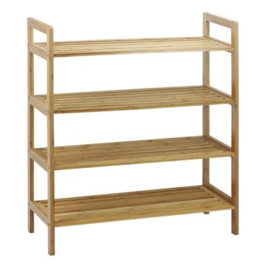 Oceanstar Design Group Oceanstar 4-Tier Bamboo Shoe Rack, Natural. View a larger version of this product image.