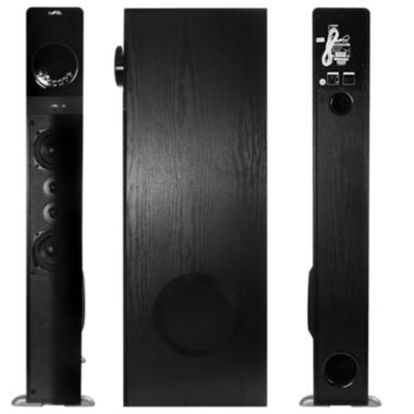 beFree Sound Bluetooth Powered Tower Speaker in Black. View a larger version of this product image.
