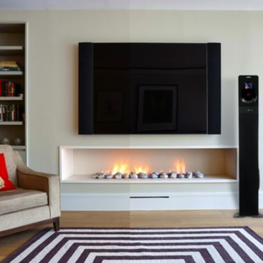 beFree Sound Bluetooth Powered Tower Speaker in Black. View a larger version of this product image.