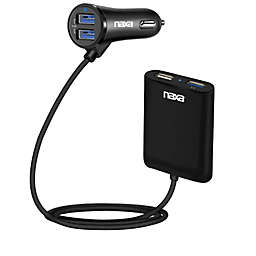NAXA Electronics Front and Back Seat Car Charger in Black