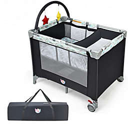 Costway Portable Baby Playard Playpen Nursery Center with Changing Station