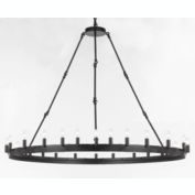 Gallery Wrought Iron Vintage Barn Metal Castile One Tier Chandelier Industrial Loft Rustic Lighting W 63" H 49"