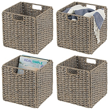 mDesign Woven Seagrass Home Storage Basket for Cube Furniture. View a larger version of this product image.