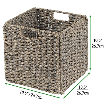 mDesign Woven Seagrass Home Storage Basket for Cube Furniture. View a larger version of this product image.