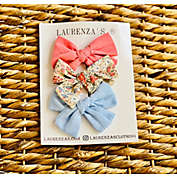 Laurenza&#39;s Girls&#39; Eyelet and Floral 3 Pack Bow Set