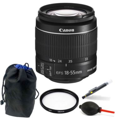 Canon EF-S 18-55mm f/3.5-5.6 IS II Lens Bundle for Canon EOS Rebel T5 & T6. View a larger version of this product image.