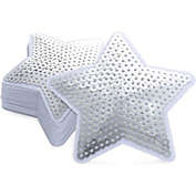 Bright Creations Silver Sequin Star Iron On Patches for Clothing (3.3 in, 24 Pieces)