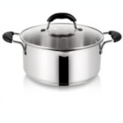 EPPMO 5 qt. Stainless Steel Aluminum Nonstick Stock Pot in Stainless Steel with Lid