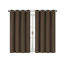 Kate Aurora 100% Thermal Blackout Bath & Kitchen Window Curtains - 50 in. W x 45 in. L, Brown