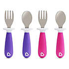 Alternate image 0 for Munchkin Raise Toddler Fork and Spoon, 4 pack, Pink/Purple