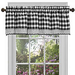 GoodGram Buffalo Check Gingham Custom Window Curtain Treatments - Valance 58 in. W x 14 in. L, Black