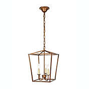 Elegant Lighting Maddox Collection 3 Light Pendant Lamp in Vintage Gold Finish - 12.5"D x 18.25"H