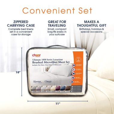 Cheer Collection 6 Piece 1800 Series Sheet Set - Assorted Colors & Sizes. View a larger version of this product image.