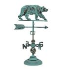 Alternate image 0 for Contrast Verdigris Copper Bear Tabletop Weathervane Home Garden Decor w/ Optional Fence Mount