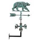 Alternate image 3 for Contrast Verdigris Copper Bear Tabletop Weathervane Home Garden Decor w/ Optional Fence Mount