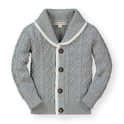 Hope & Henry Boys' Shawl Collar Cardigan Sweater, Gray Heather with Buttons, 12-18 Months