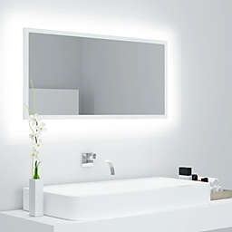 vidaXL LED Bathroom Mirror White 35.4