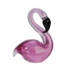 Alternate image 0 for Soft Swirling Sitting Tropical Pink Flamingo Art Glass Statue Figurine 6 inch