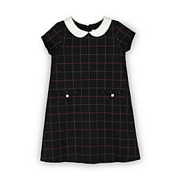 Hope & Henry Girls' Ponte A-Line Dress (Black and Red Windowpane Plaid, 3-6 Months)