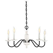Trade Winds Lighting TW30049-WW Foxwood Chandelier in Washed Wood and Iron