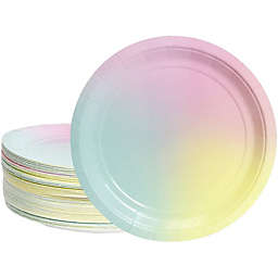 Blue Panda Rainbow Party Supplies, Pastel Paper Plates (9 in., 80 Pack)