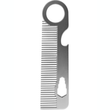 Beard Comb with Bottle Opener. All Metal, Classic Style Grooming Tool - Silver. View a larger version of this product image.