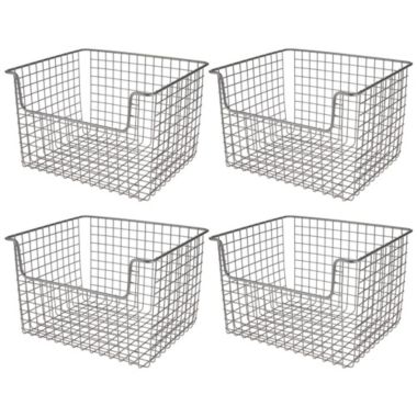 mDesign Metal Kitchen Food Storage Basket, Open Front - 4 Pack. View a larger version of this product image.
