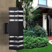Stock Preferred 3.54x5.91x13.39" Modern LED Wall Light Sconce in Black, 8Pcs