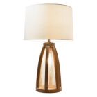 Alternate image 1 for Elegant Designs Vintage Farmhouse Wood and Netted 2 Light Table Lamp, Old Wood