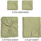 Alternate image 2 for CGK Unlimited 4 Piece 100% Cotton 400 Thread Count Sheet Set - Queen - Sage Green