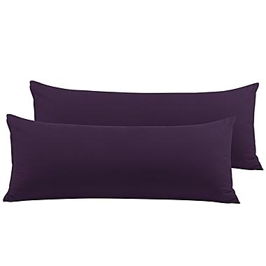 PiccoCasa Set of 2 100% Quality Brushed Microfiber Silky Body Pillow Covers, 1800 Series Cool and Breathable Pillowcases with Zipper Closure, 20"X60" Plum. View a larger version of this product image.