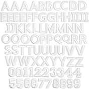 Bright Creations White Alphabet Letter and Number Iron On Patches for Clothing (82 Pieces)