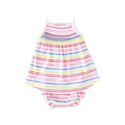 Pineapple Sunshine - Rainbow Stripe Smocked Tank Dress / 12-18mo