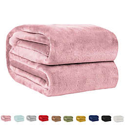 ShopBedding Pink Throw Blanket Fleece Lightweight Throw Blanket for Couch or Sofa - Solid Flannel Blanket for Travel - Mauve, 50